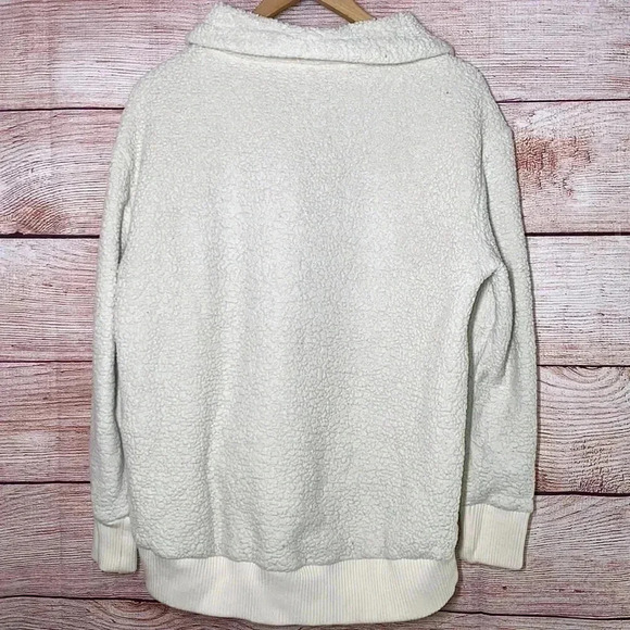 Athleta Tugga Sherpa Teddy Jacket Neutral Small - Picture 6 of 6